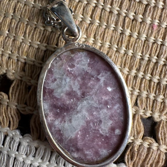 Oval Sparkling Pink Tourmaline Quartz Pendant in Silver 925 Setting on Chain - Picture 13 of 15